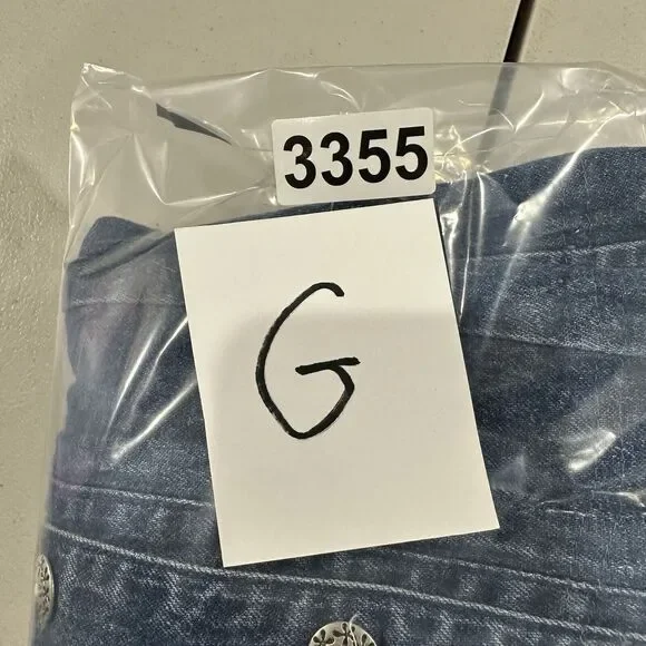 Blue J. Denim Overall Women's Large Maxi Logo Fish Side Buttons Vintage Pocket - Picture 7 of 7